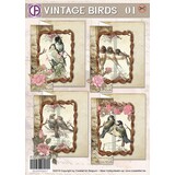 Creatief Art Vintage Birds 01 Card Kit (RE2530-0087)