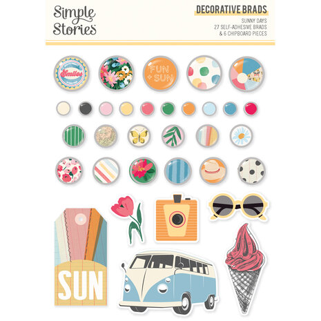 Simple Stories Sunny Days Decorative Brads (24524)
