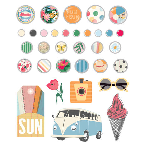 Simple Stories Sunny Days Decorative Brads (24524)