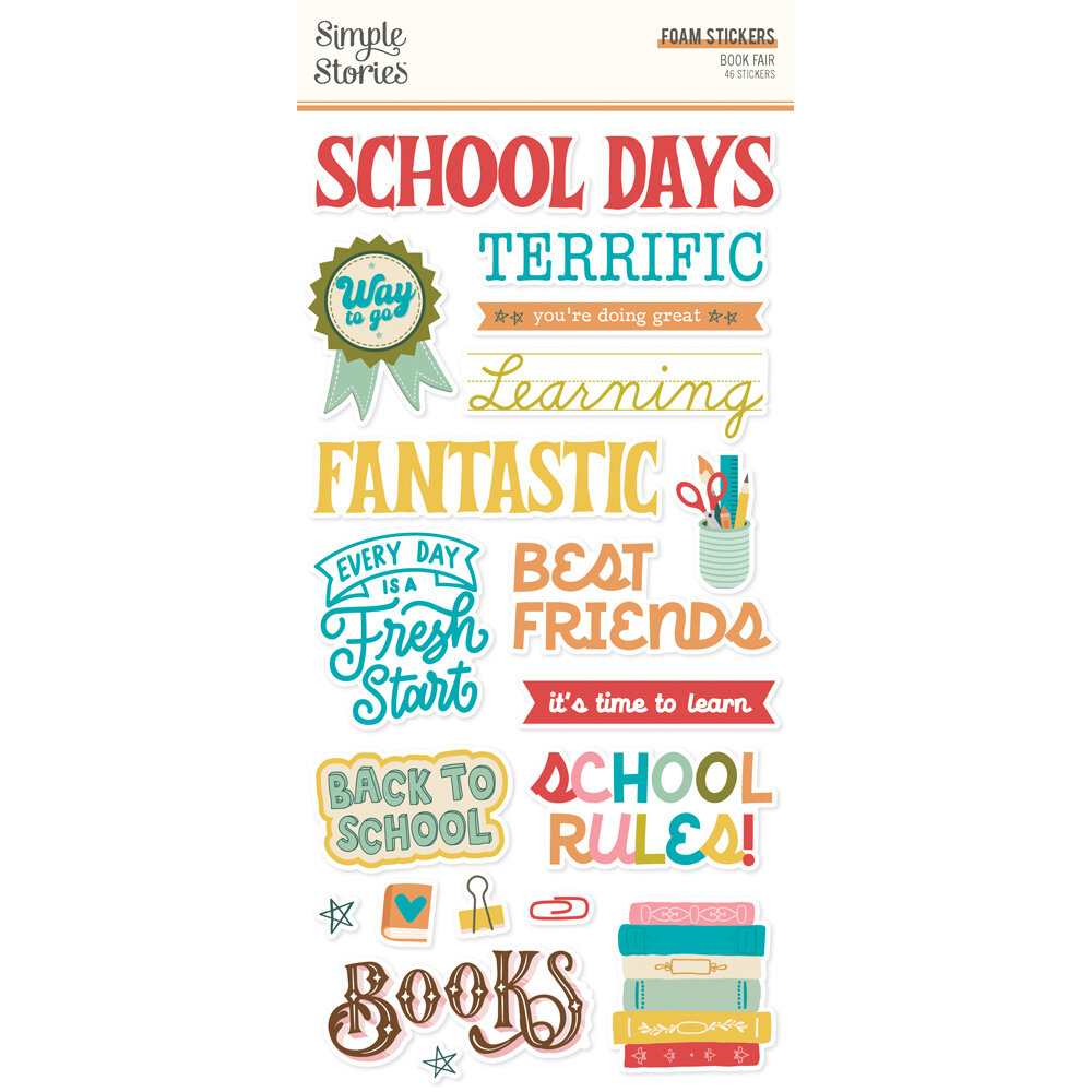 Simple Stories Book Fair Foam Stickers (24622)