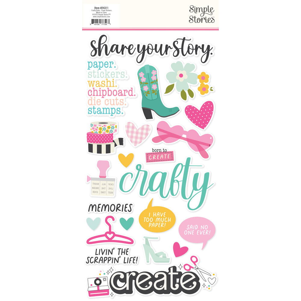 Simple Stories Crafty Babe Foam Stickers (24311)