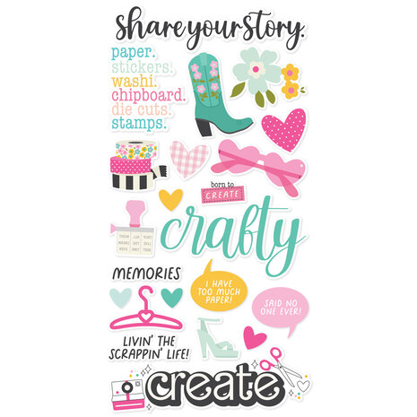 Simple Stories Crafty Babe Foam Stickers (24311) (OUTLET)