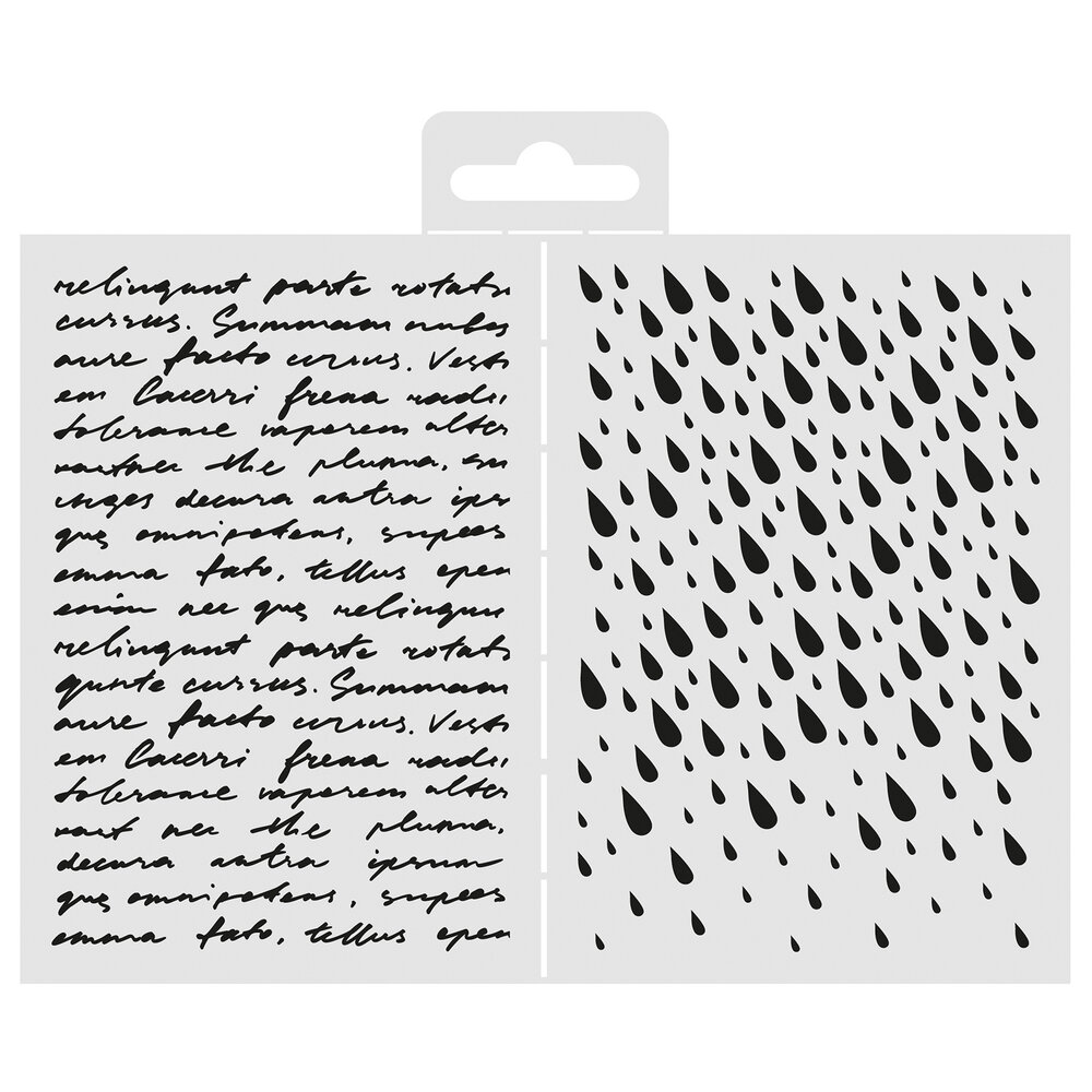 Aladine Stencil 13x18cm Written Words & Drops (81258)