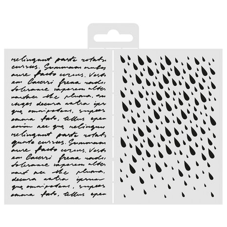 Aladine Stencil 13x18cm Written Words & Drops (81258)