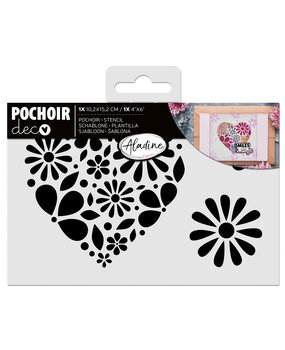 Aladine Stencil 10x15cm Heart Of Flowers (81271)