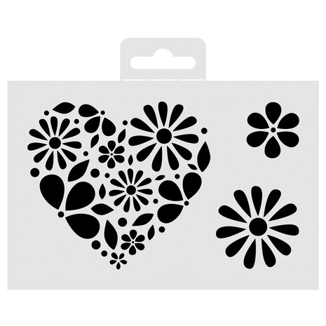Aladine Stencil 10x15cm Heart Of Flowers (81271) (OUTLET)