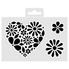 Aladine Stencil 10x15cm Heart Of Flowers (81271) (OUTLET)