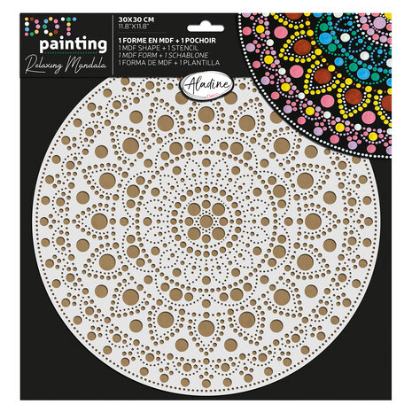 Aladine Dot Painting MDF Board & Stencil 30cm Round (85507) Aladine Dot Painting MDF Board & Stencil 30cm Round (85507)