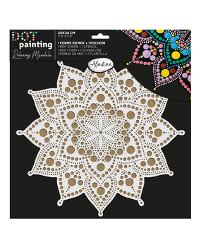 Aladine Dot Painting MDF Board & Stencil 30cm Ethnic (85506)