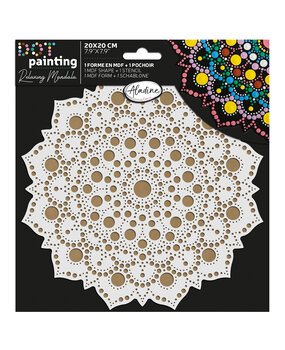 Aladine Dot Painting MDF Board & Stencil 20cm Sun (85503)