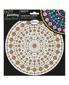 Aladine Dot Painting MDF Board & Stencil 20cm Round (85501)