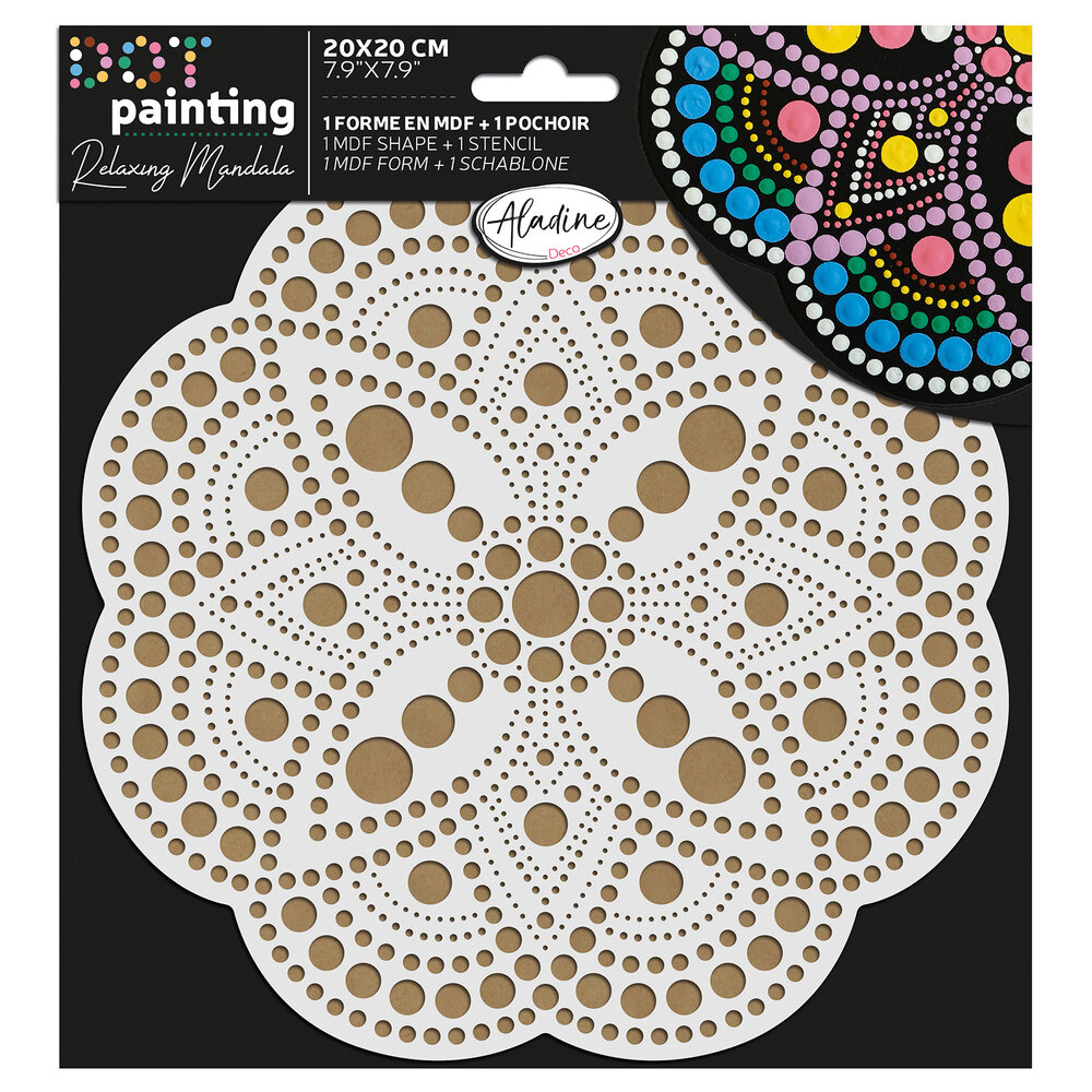 Aladine Dot Painting MDF Board & Stencil 20cm May (85504) Aladine Dot Painting MDF Board & Stencil 20cm May (85504)