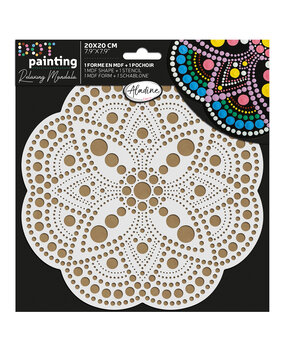 Aladine Dot Painting MDF Board & Stencil 20cm May (85504)