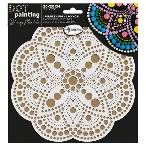 Aladine Dot Painting MDF Board & Stencil 20cm May (85504) Aladine Dot Painting MDF Board & Stencil 20cm May (85504)