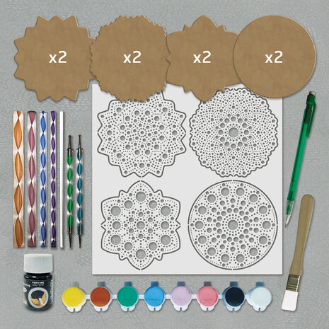 Aladine Dot Painting Set 8 Shapes 10cm (85496)