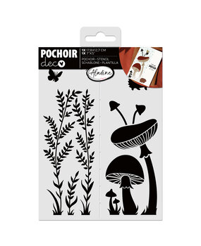 Aladine Stencil 18x13cm Herb Mushroom (81264) (OUTLET)