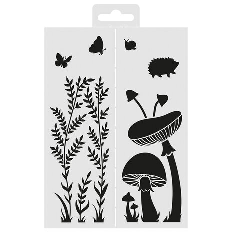 Aladine Stencil 18x13cm Herb Mushroom (81264) (OUTLET)