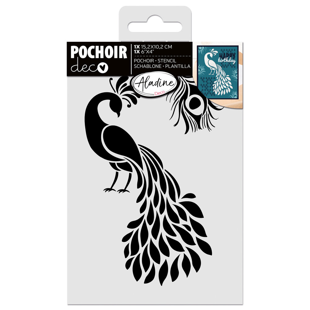 Aladine Stencil 15x10cm Peacock (81266) (OUTLET)
