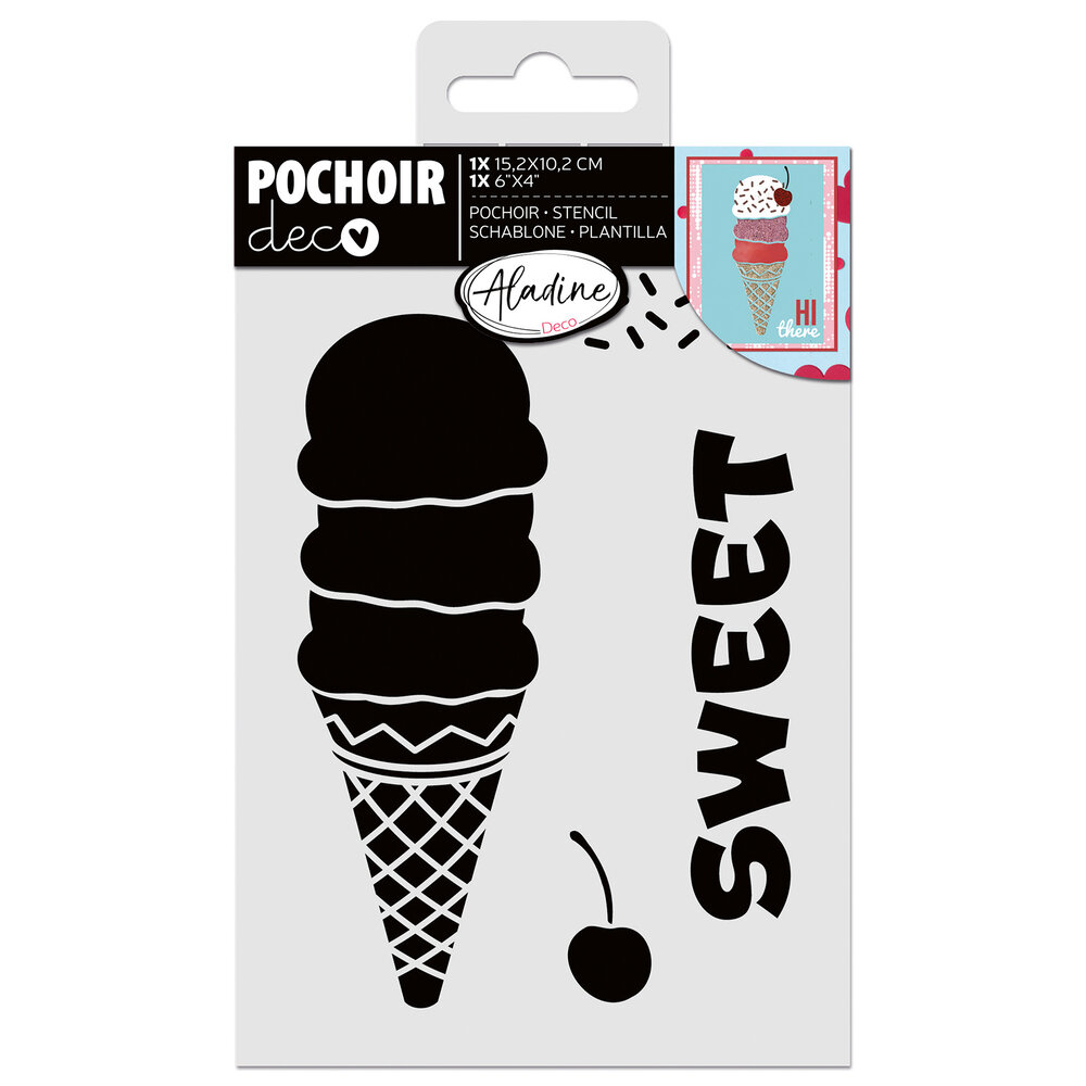 Aladine Stencil 15x10cm Ice-Cream (81267) (OUTLET)
