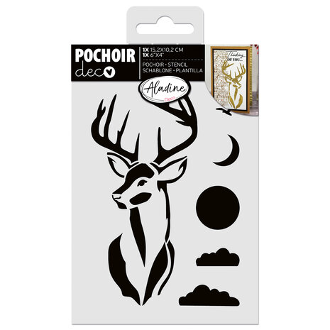 Aladine Stencil 15x10cm Deer (81265) (OUTLET)