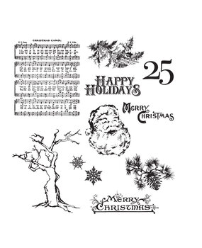 Stampers Anonymous Mini Holidays 3 Tim Holtz Cling Stamps (CMS114)