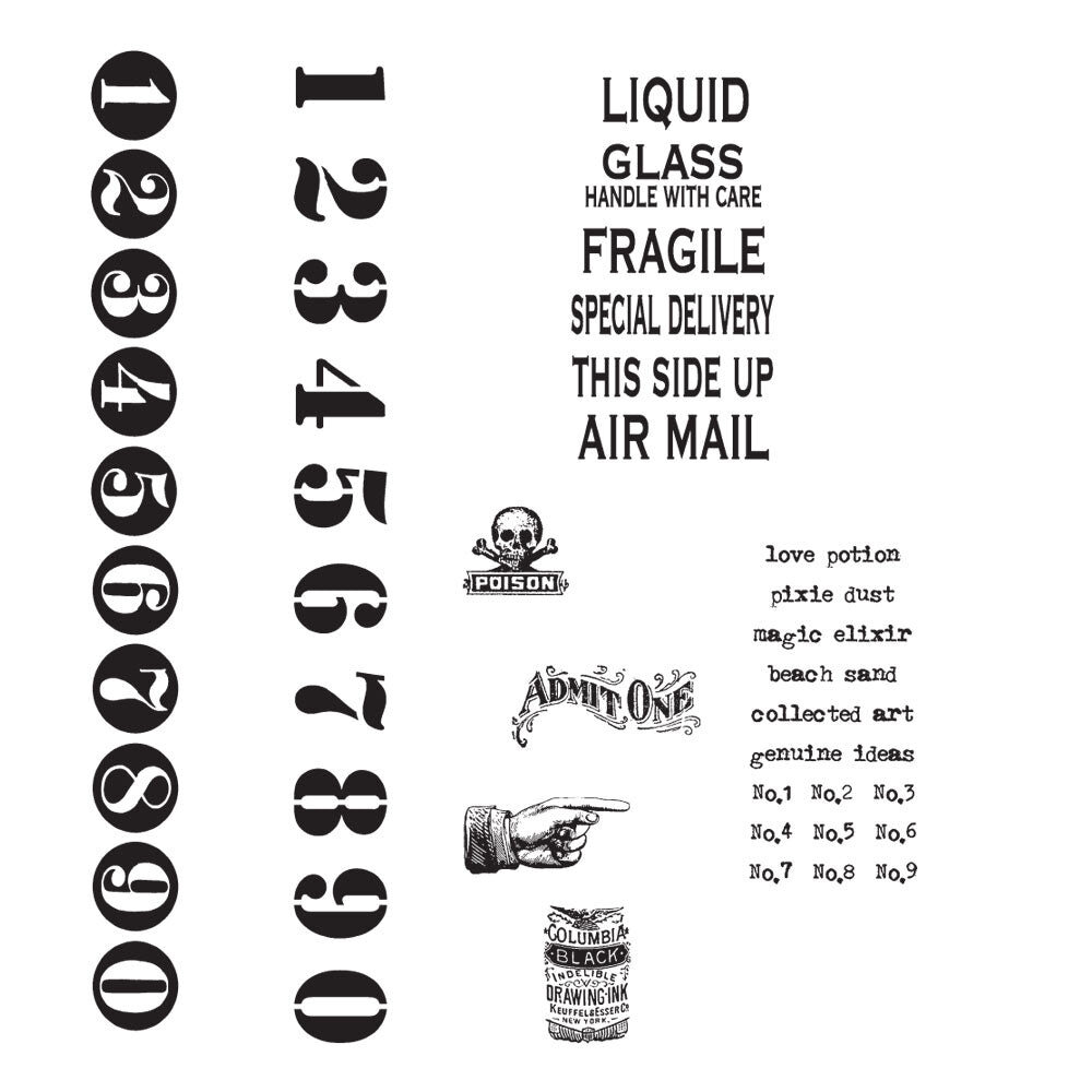 Stampers Anonymous Little Labels Tim Holtz Cling Stamps (CMS120)