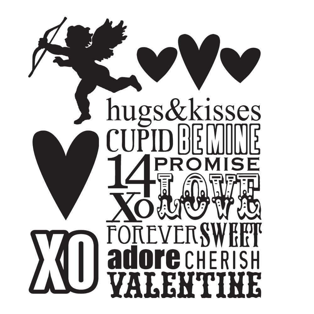 Stampers Anonymous Valentine Silhouettes Tim Holtz Cling Stamps (CMS121) Stampers Anonymous Valentine Silhouettes Tim Holtz Cling Stamps (CMS121)