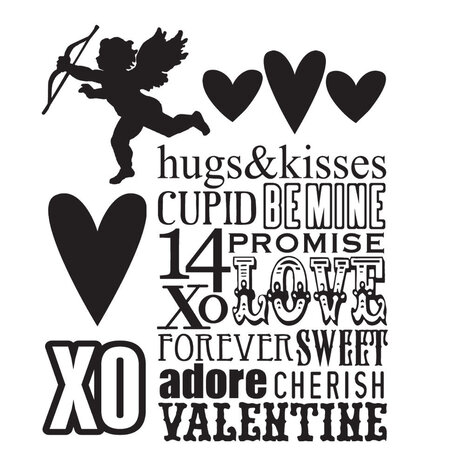 Stampers Anonymous Valentine Silhouettes Tim Holtz Cling Stamps (CMS121) Stampers Anonymous Valentine Silhouettes Tim Holtz Cling Stamps (CMS121)