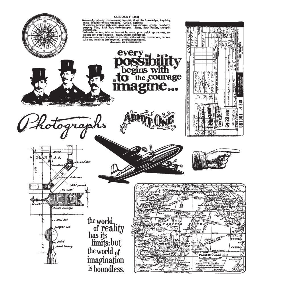 Stampers Anonymous Warehouse District Tim Holtz Cling Stamps (CMS124) Stampers Anonymous Warehouse District Tim Holtz Cling Stamps (CMS124)