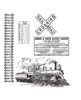 Stampers Anonymous On The Railroad Tim Holtz Cling Stamps (CMS127)