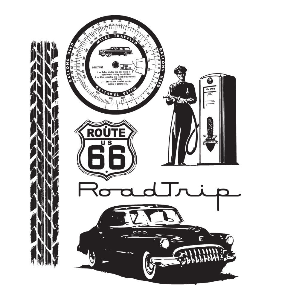 Stampers Anonymous Road Trip Tim Holtz Cling Stamps (CMS128) Stampers Anonymous Road Trip Tim Holtz Cling Stamps (CMS128)