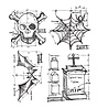 Stampers Anonymous Halloween Blueprint Tim Holtz Cling Stamps (CMS134) Stampers Anonymous Halloween Blueprint Tim Holtz Cling Stamps (CMS134)