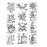 Stampers Anonymous Mini Blueprints Tim Holtz Cling Stamps (CMS136)