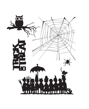 Stampers Anonymous Halloween Cutouts Tim Holtz Cling Stamps (CMS139)