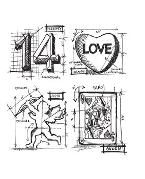 Stampers Anonymous Valentine Blueprint Tim Holtz Cling Stamps (CMS143)
