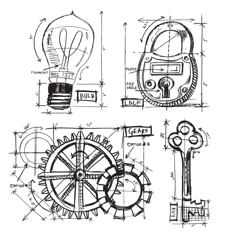 Stampers Anonymous Industrial Blueprint Tim Holtz Cling Stamps (CMS149) Stampers Anonymous Industrial Blueprint Tim Holtz Cling Stamps (CMS149)