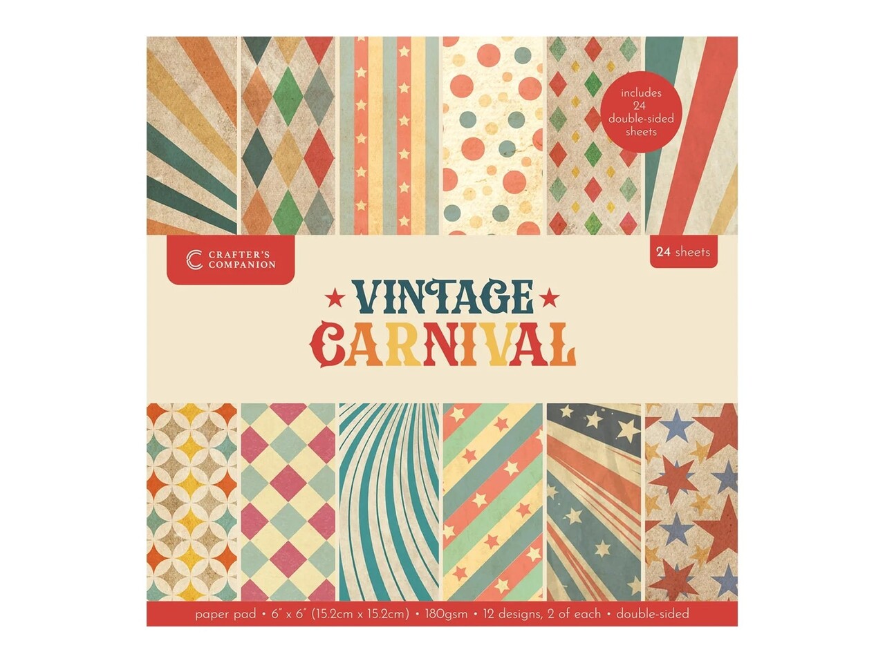 Crafter's Companion Vintage Carnival 6x6 Inch Paper Pad (VC-PAD6)