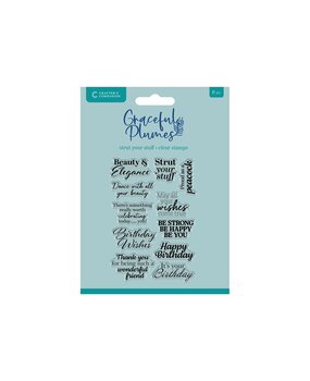 Crafter's Companion Graceful Plumes Clear Acrylic Stamp Strut Your Stuff (GP-CA-ST-STYST)