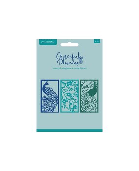 Crafter's Companion Graceful Plumes Metal Die Create-a-Card Beauty & Elegance (GP-MD-CAD-BUEL)