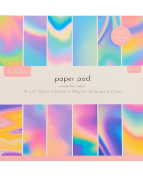 Crafter's Companion Watercolour Waves 12x12 Inch Paper Pad (CC-PAD12-WAWA)