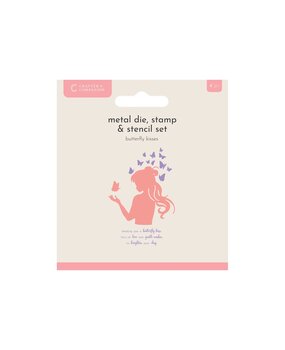 Crafter's Companion Silhouette Metal Die/Stamp/Stencil Set Butterfly Kisses (CC-MD-STEN-BUKI)