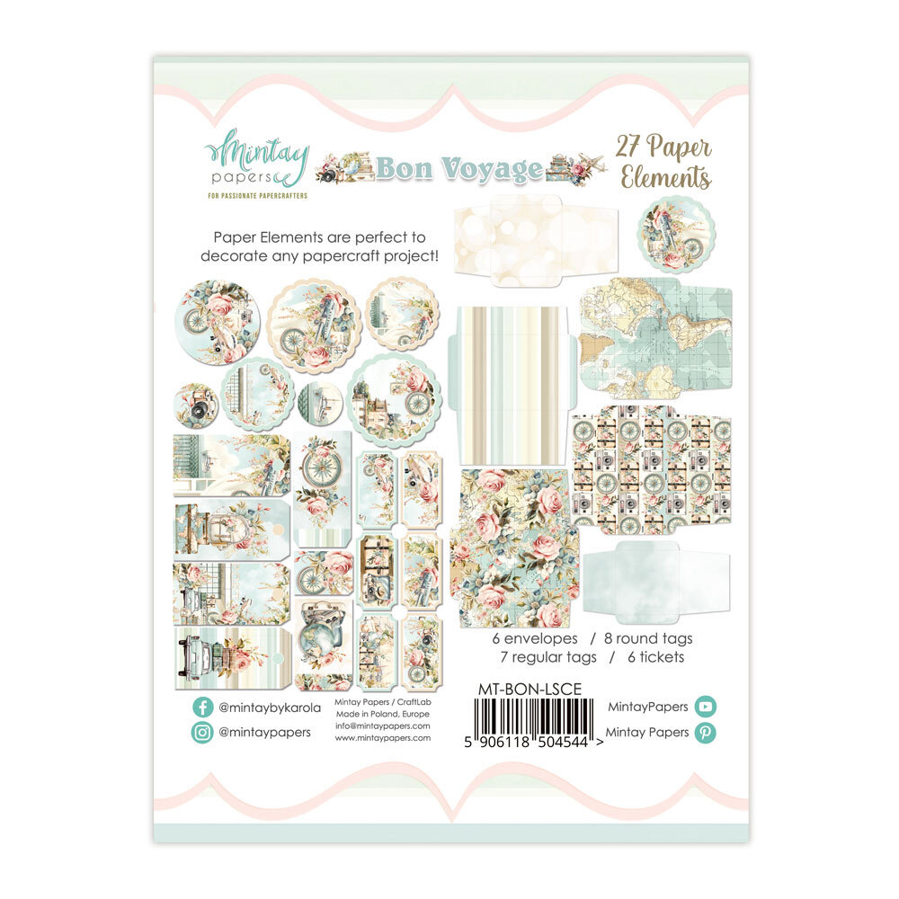 Mintay Bon Voyage 6x8 Inch Paper Elements (27pcs) (MT-BON-LSCE)