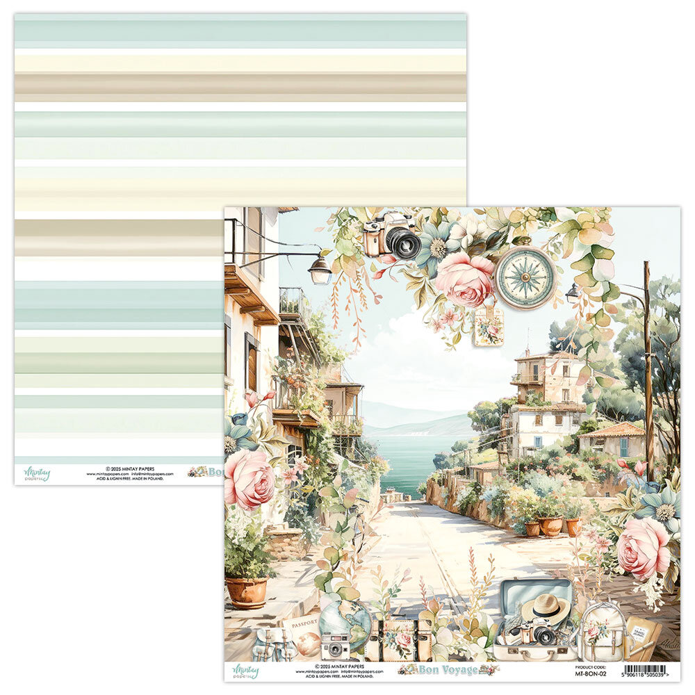 Mintay Bon Voyage 12x12 Inch Scrapbooking Paper Set (MT-BON-07) Mintay Bon Voyage 12x12 Inch Scrapbooking Paper Set (MT-BON-07)