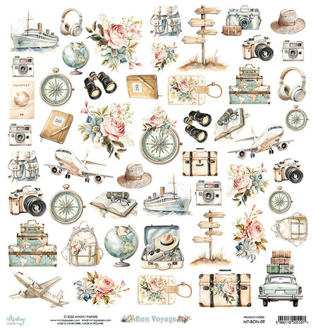 Mintay Bon Voyage 12x12 Inch Paper Elements (MT-BON-09)