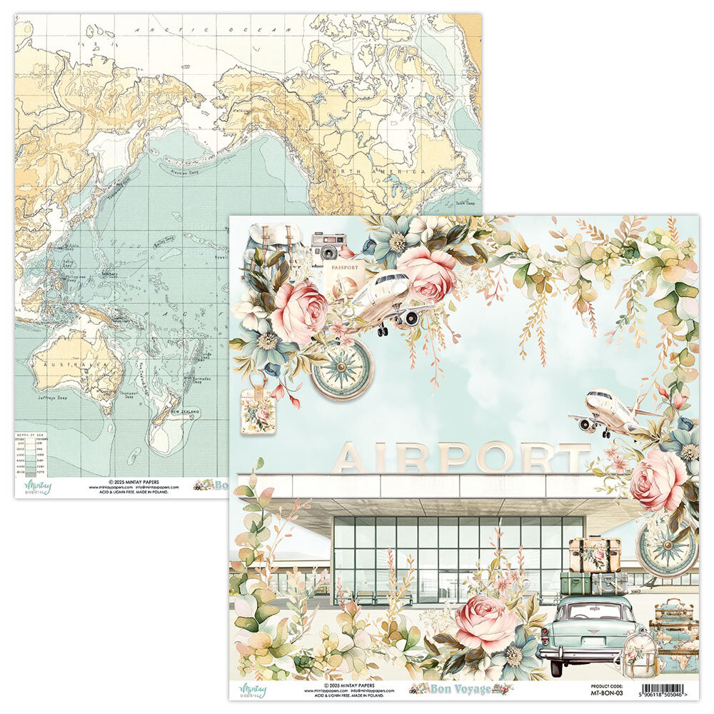 Mintay Bon Voyage 8x8 Inch Scrapbooking Paper Pad (MT-BON-08) Mintay Bon Voyage 8x8 Inch Scrapbooking Paper Pad (MT-BON-08)
