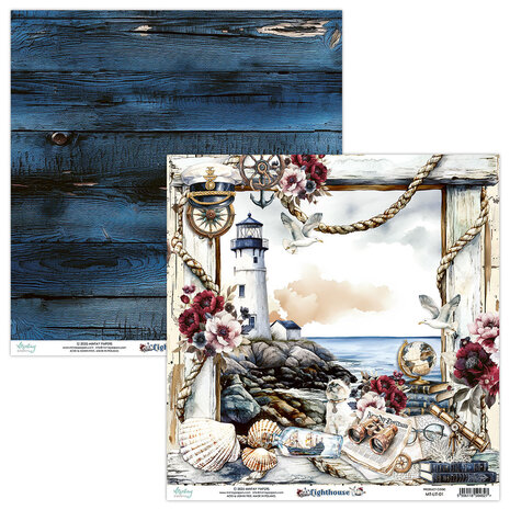 Mintay Lighthouse 12x12 Inch Scrapbooking Paper Set (MT-LIT-07)