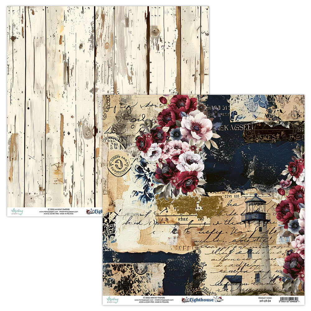 Mintay Lighthouse 12x12 Inch Scrapbooking Paper Set (MT-LIT-07)