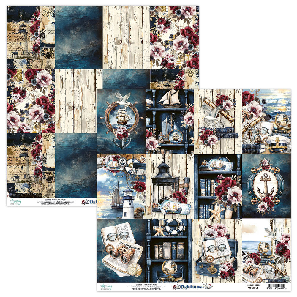 Mintay Lighthouse 12x12 Inch Scrapbooking Paper Set (MT-LIT-07)