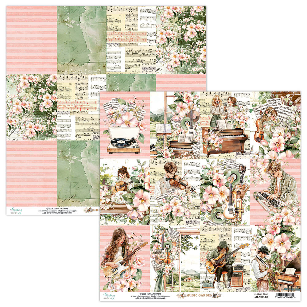 Mintay Music Garden 8x8 Inch Scrapbooking Paper Pad (MT-MUS-08) Mintay Music Garden 8x8 Inch Scrapbooking Paper Pad (MT-MUS-08)