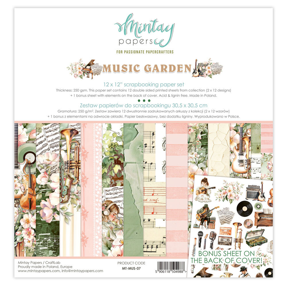 Mintay Music Garden 12x12 Inch Scrapbooking Paper Set (MT-MUS-07) Mintay Music Garden 12x12 Inch Scrapbooking Paper Set (MT-MUS-07)